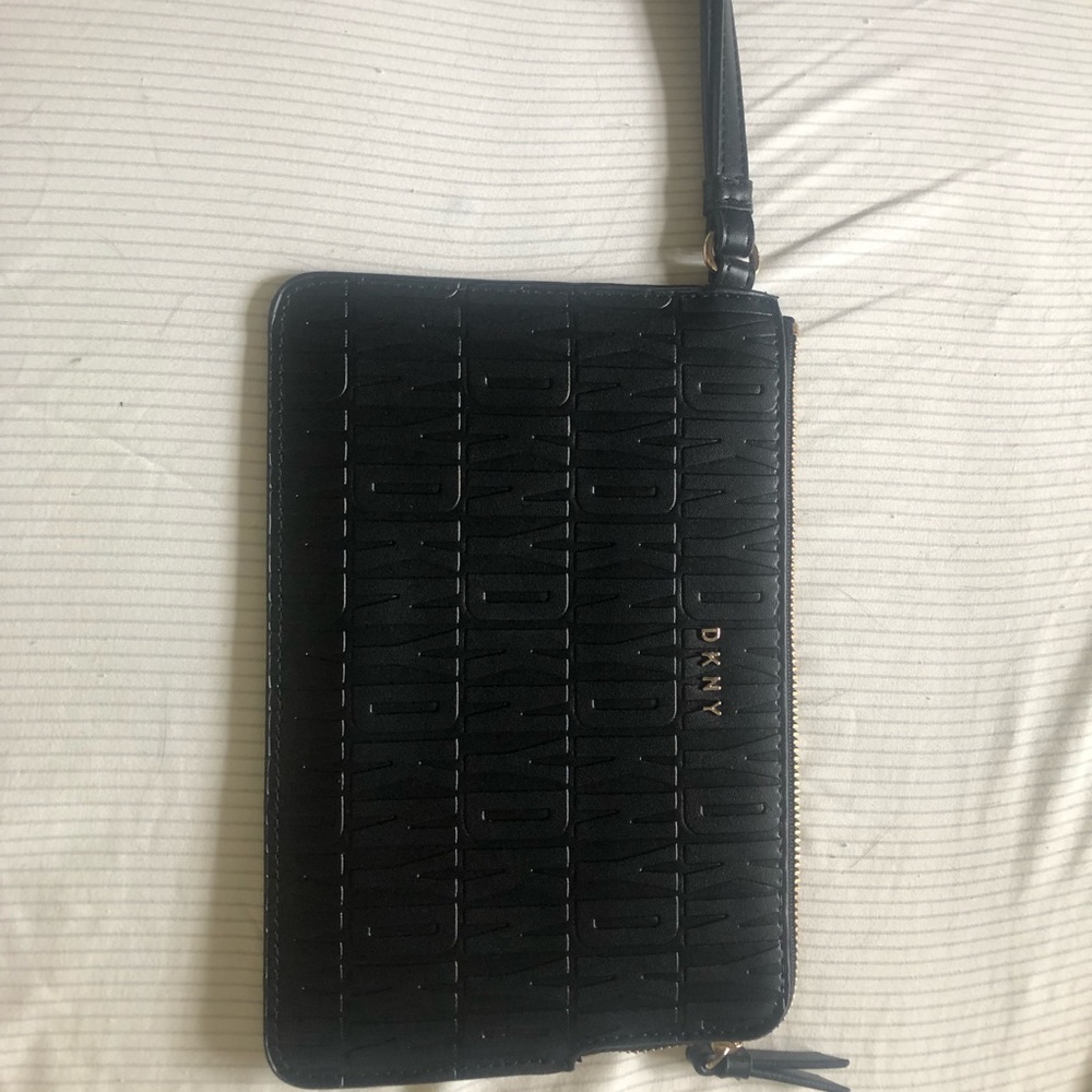 DKNY black wristlet